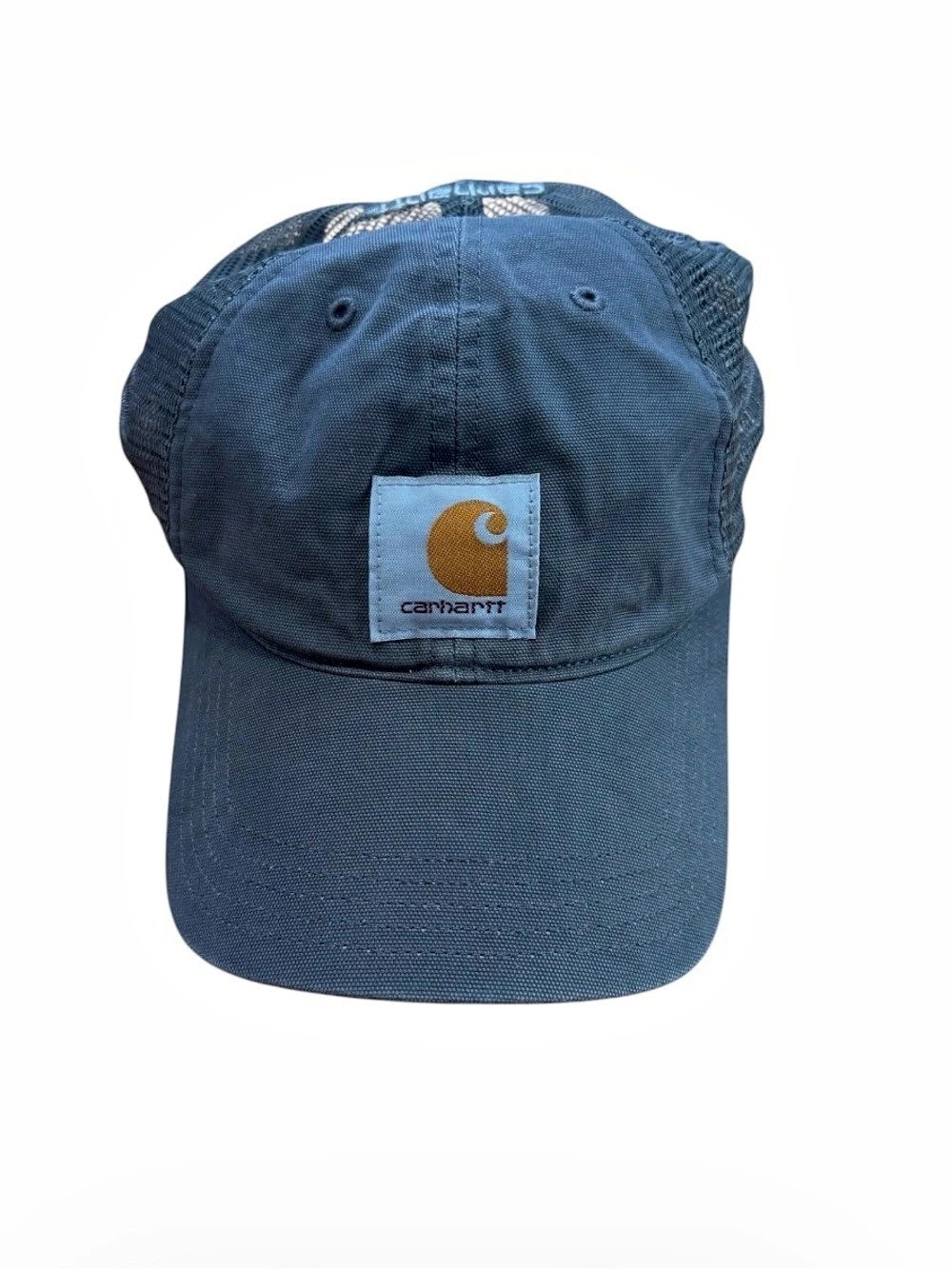 Carhartt Canvas Mesh Back Trucker Hat Gray Snapback Patch Logo 100286 OSFA